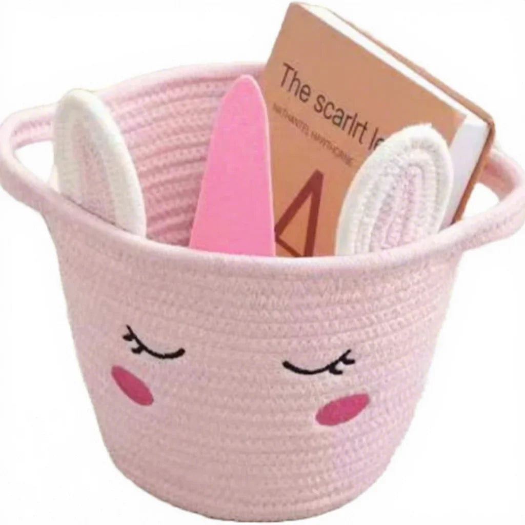 Modern Minimalist Woven Cotton Rope Basket | Neutral Nursery Storage Organizer