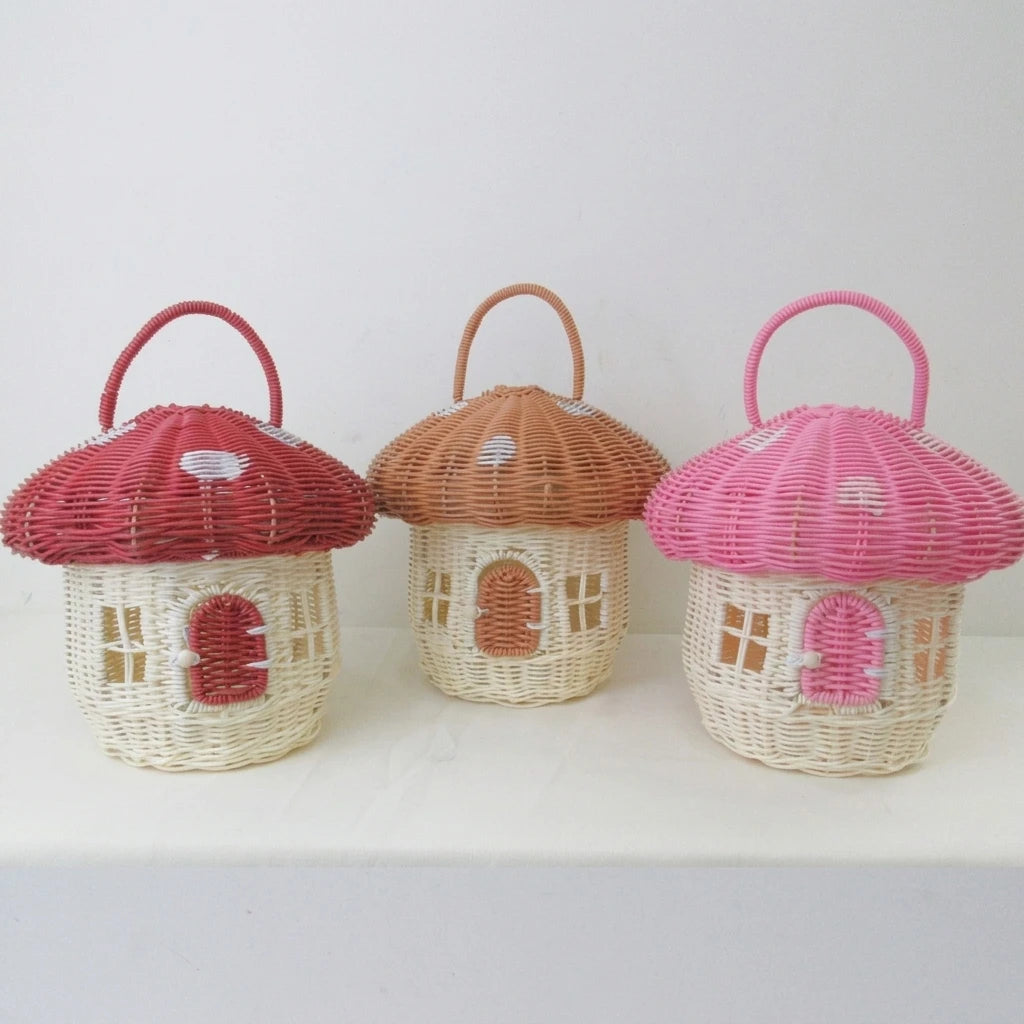 Mushroom Storage Basket | Nursery and Children Decor