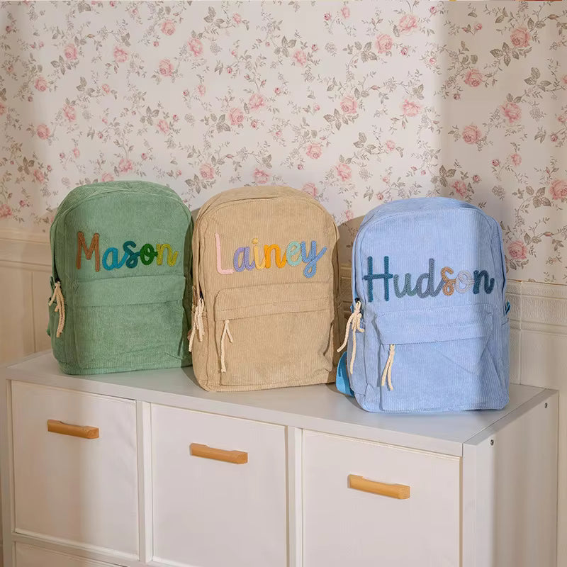 Personalized Kids Backpack | Hand-Embroidered Name School Bag for Daycare & Preschool