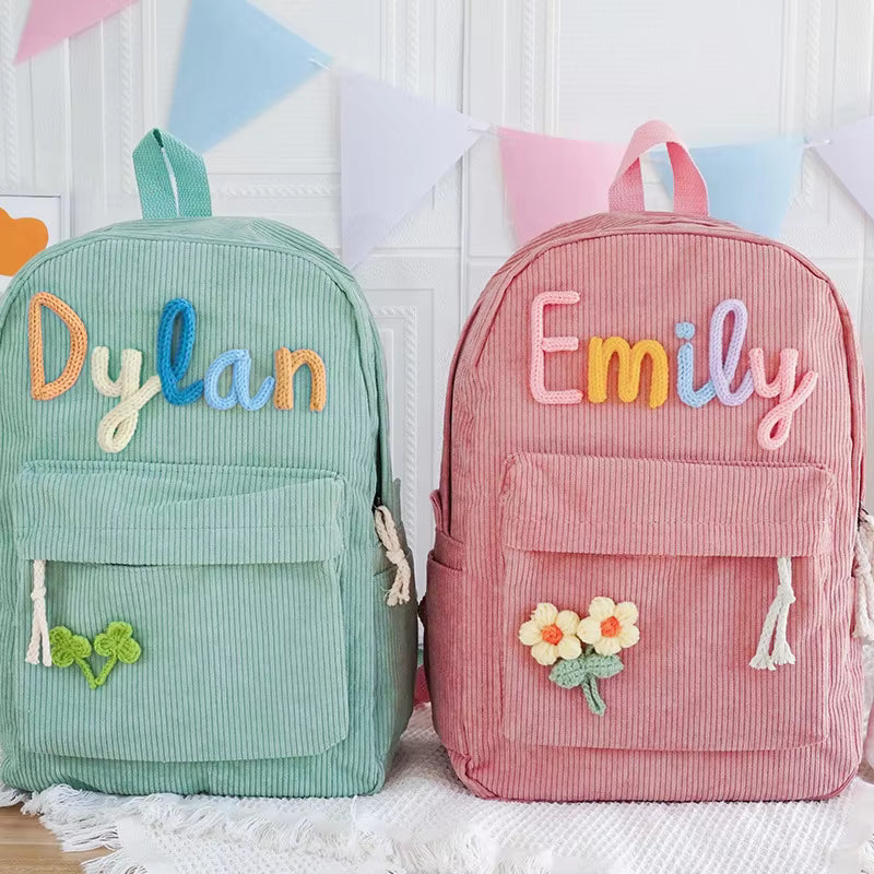 Personalized Kids Backpack | Hand-Embroidered Name School Bag for Daycare & Preschool