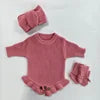 Personalized Hand Embroidered Baby Bodysuit Bundle | Custom Winter Knit for Newborn to Toddler