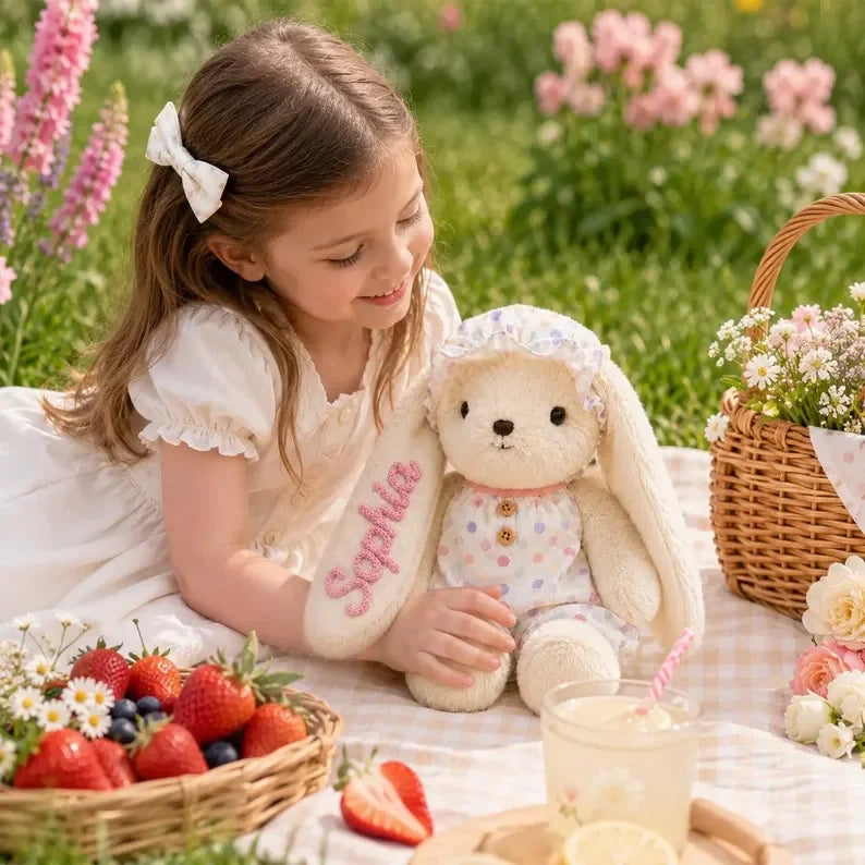 Custom Name Bunny Plush | Personalized Stuffed Rabbit for Baby Shower Gifts & Nursery Decor