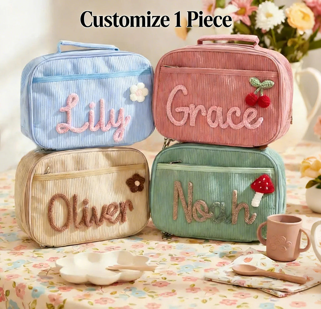 Personalized Insulated Lunch Bag | Waterproof Kids School Lunch Box with Custom Name
