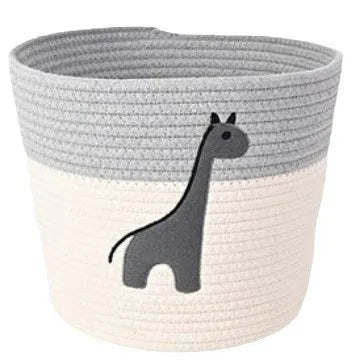 Modern Minimalist Woven Cotton Rope Basket | Neutral Nursery Storage Organizer