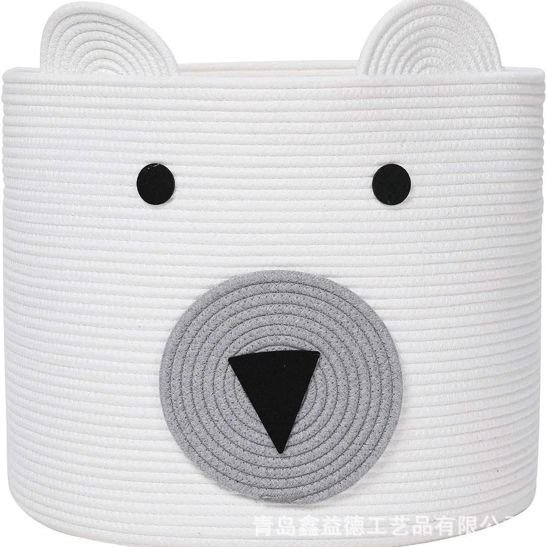 Modern Minimalist Woven Cotton Rope Basket | Neutral Nursery Storage Organizer