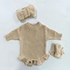 Personalized Hand Embroidered Baby Bodysuit Bundle | Custom Winter Knit for Newborn to Toddler