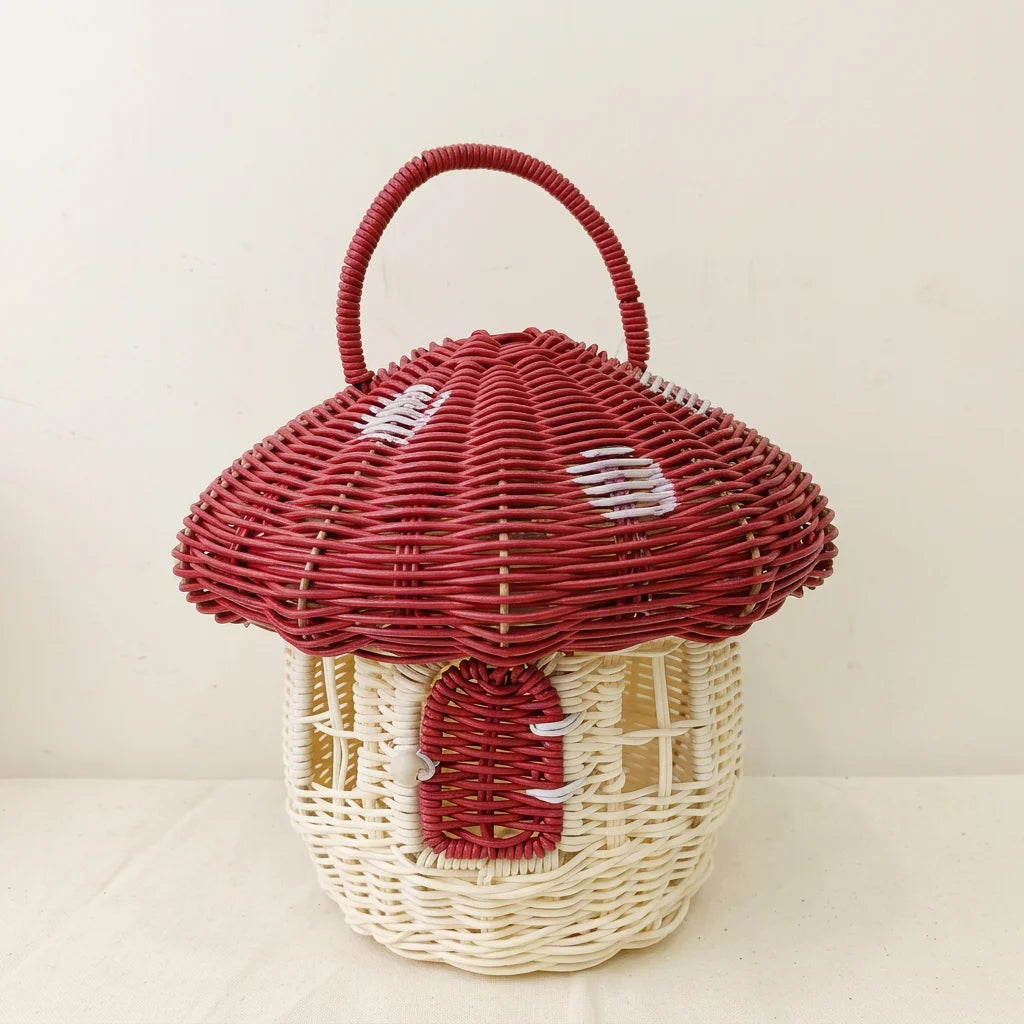 Mushroom Storage Basket | Nursery and Children Decor