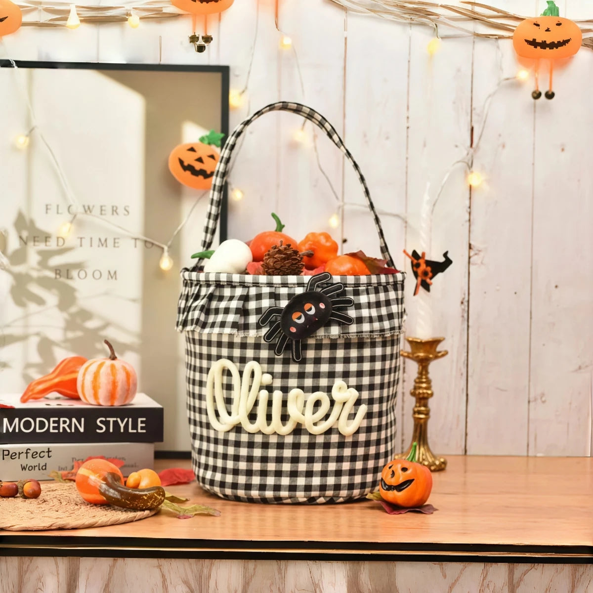 Personalized Name Halloween Trick-or-Treat Basket